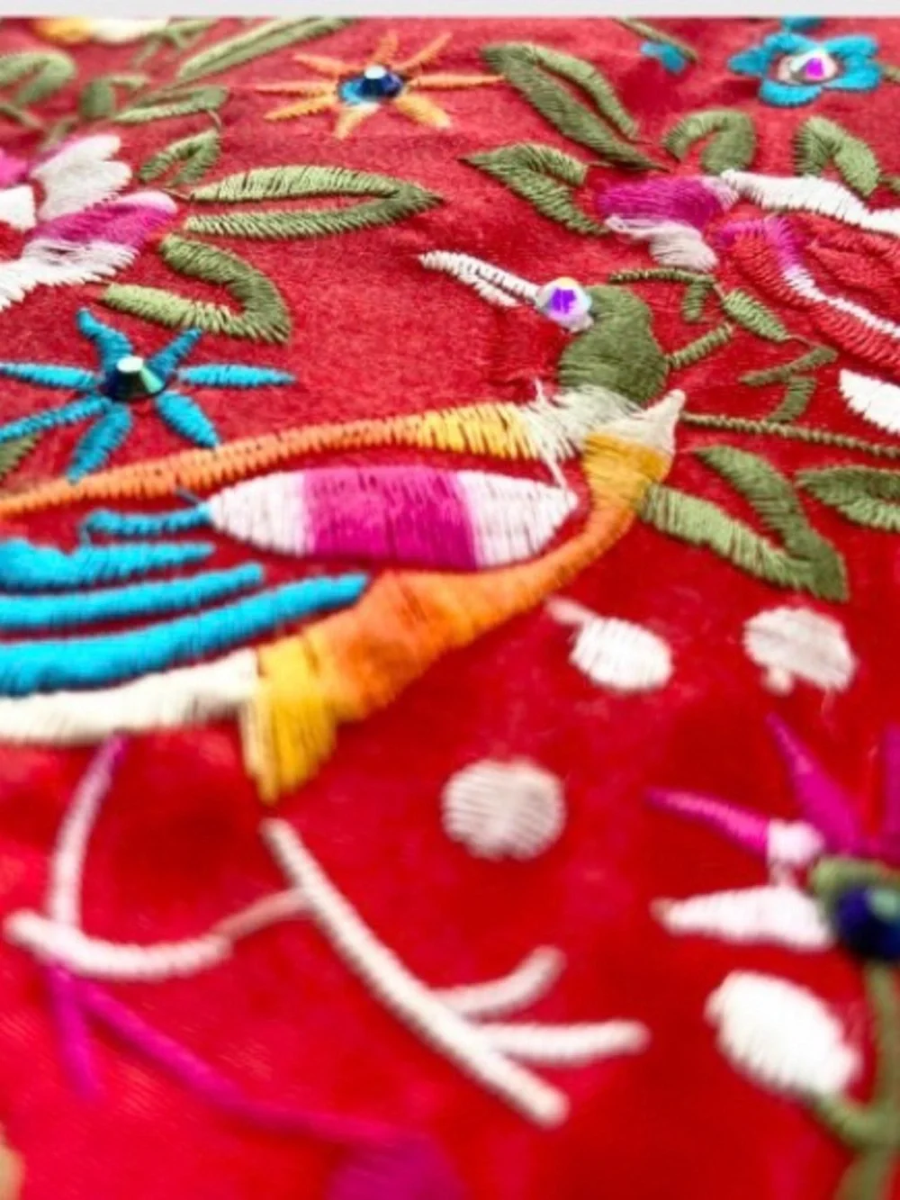 Vintage-Inspired Embroidered Asian Satin Embellished Travel Jewelry Hosiery Case